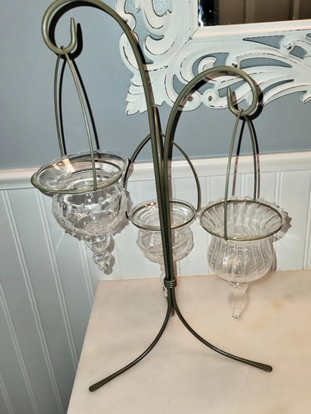 PartyLite Vintage Hanging Glass Votive Tree